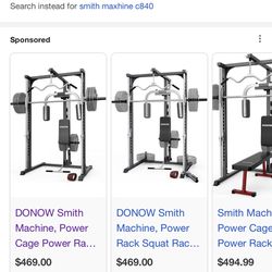 Smith Machine With Weights And Bench 