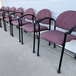 Seven Heavy Duty Chairs With Metal Frame And Legs