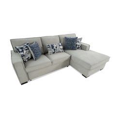 Playmax Gray 2 Piece Right Arm Pop Up Sleeper Chase Sectional
