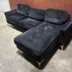 Black Velvet Sectional