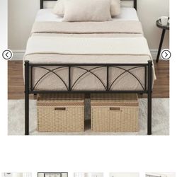 Twin Size Metal Bed Frame With Head And Footboard…Photo 1&6 Are For Reference Only 