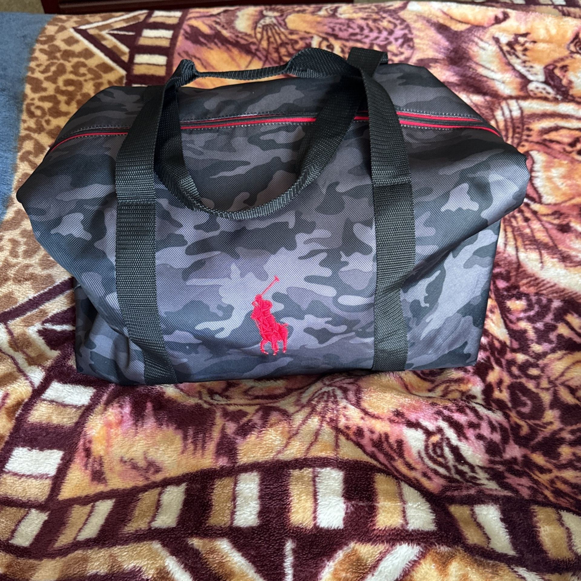 Ralph Lauren Polo Duffle Bag Camo Red