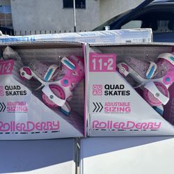 Roller Derby Sport Kids' Roller Skate - Unicorn Pink/White M: Adjustable Size, Padded Collar