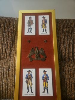Mid Century  Patriotic  Soldiers  Art Tiles.