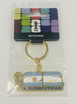Historical 🏆FIFA World Cup™️ 2026🇦🇷⚽️ ARGENTINA with GOLD FIFA TROPHY⚽️🇦🇷Keychain