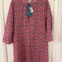 J. Crew Printed beach tunic, NWT, Size M