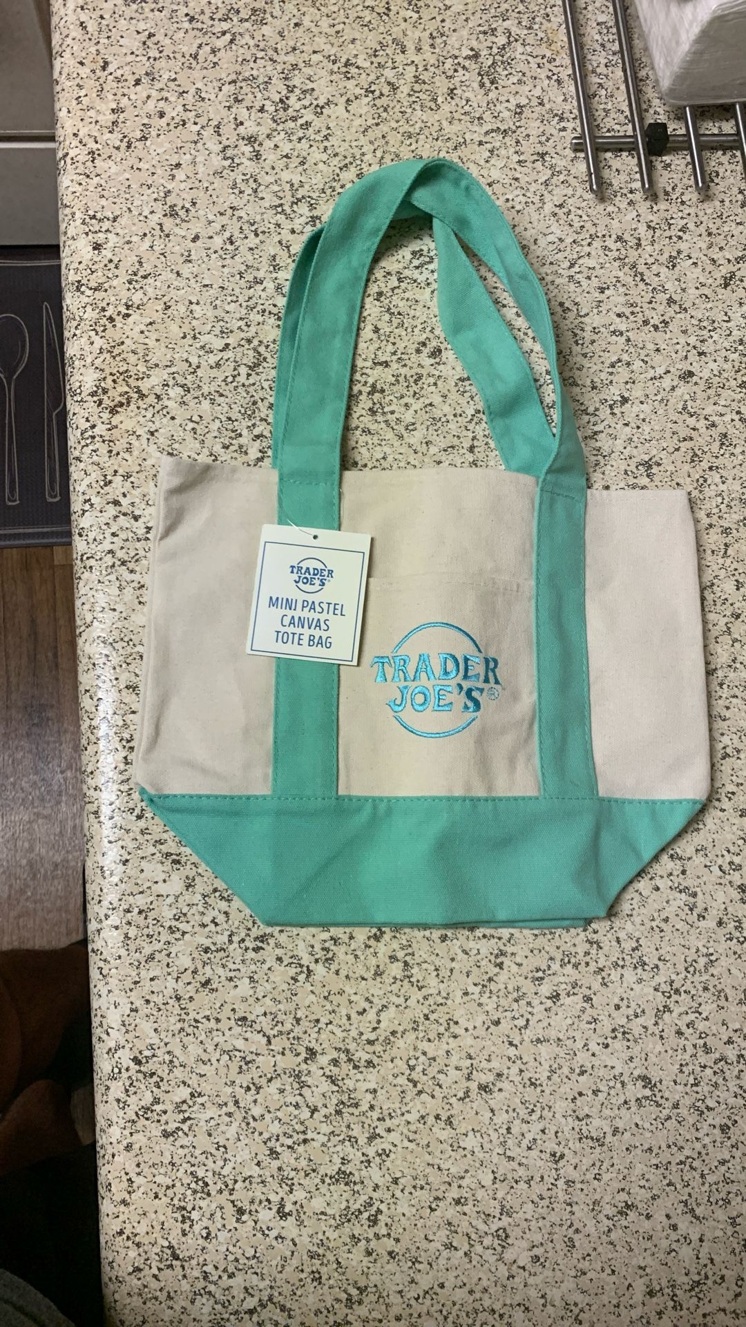 Trader Joes Mini Pastel Canvas Tote Bag