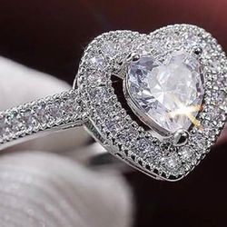 Heart Shaped Eternity Ring (sz: 7)  BRAND NEW!!