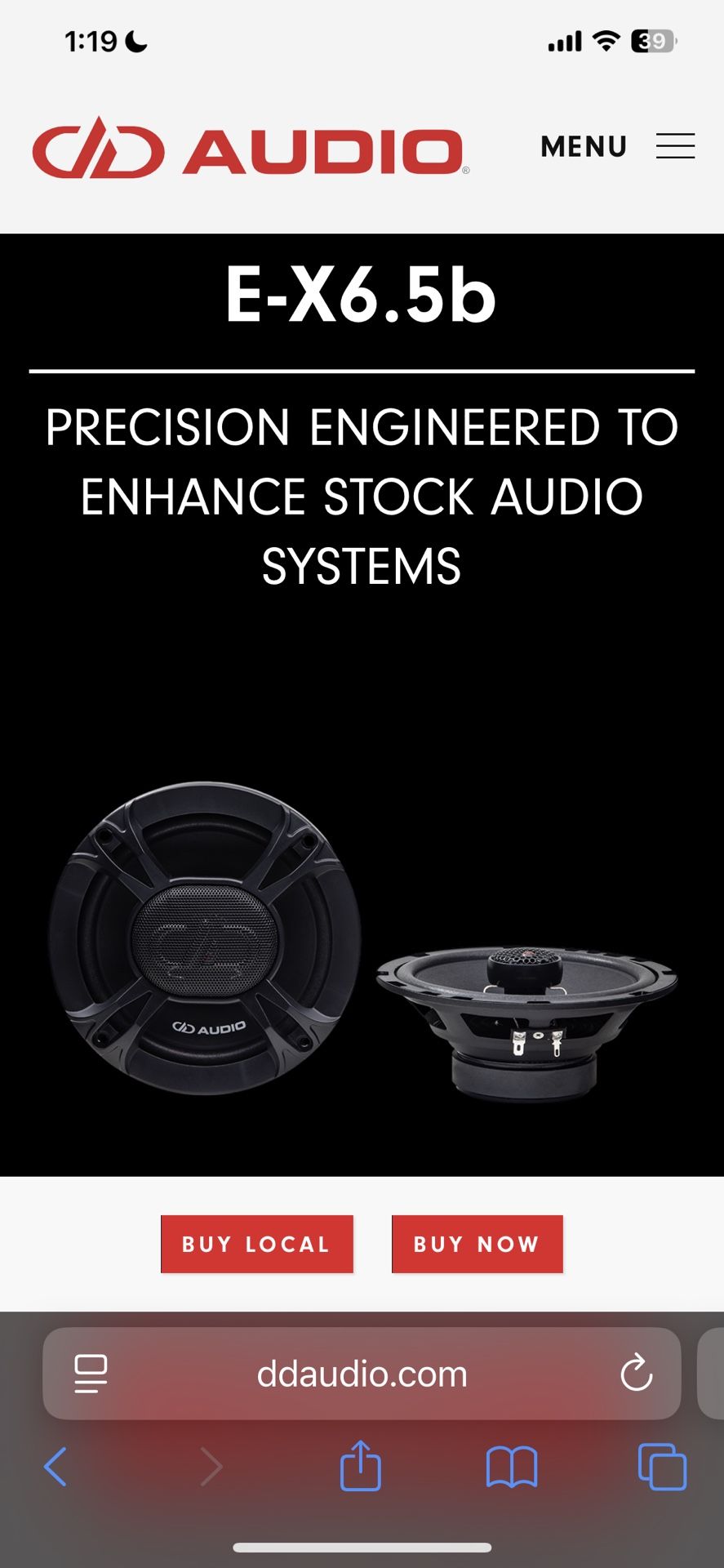 DD Audio 6.5 $55 A Pair # E-X6.5B DD Audio Components 6.5 $70 A Pair # E-C6.5B