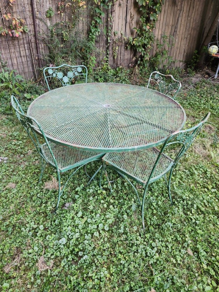 Vintage Wrought Iron Outdoor Set