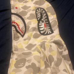 White Bape Hoodie ( Glows In Dark Areas )