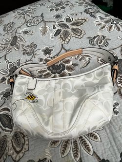 Coach Signature Hobo Bag with Bee Embroidery