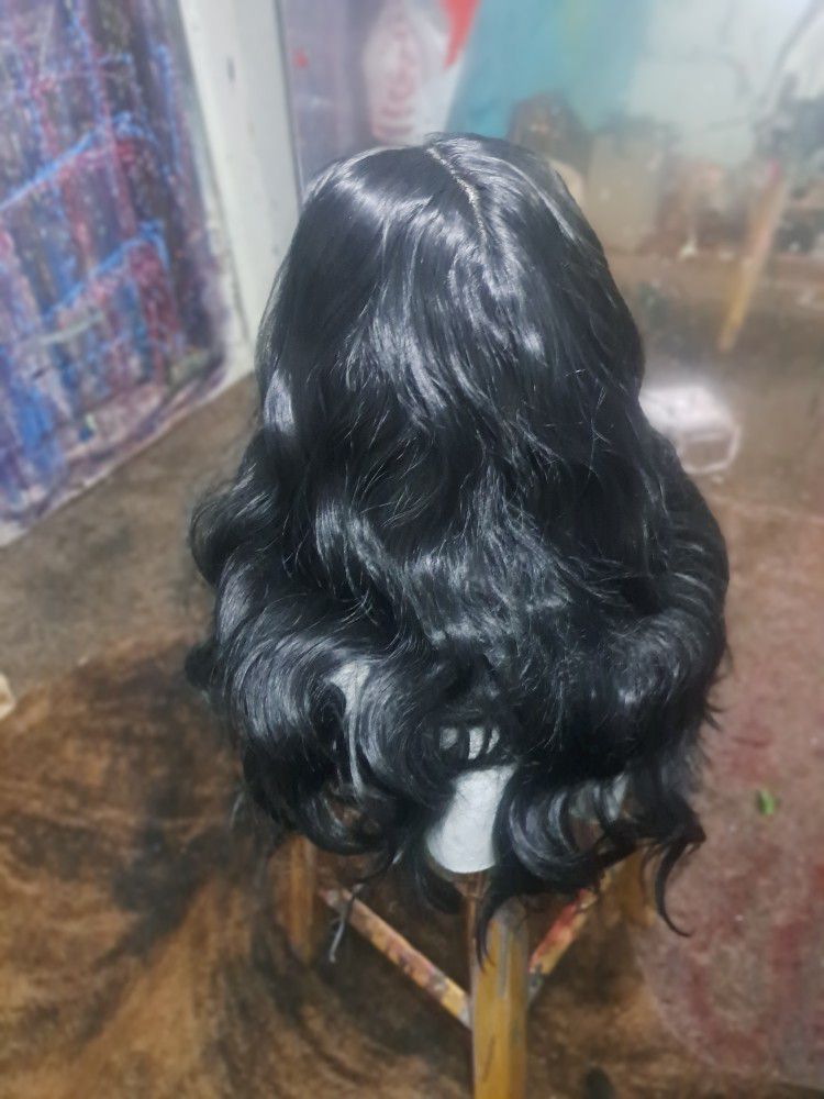 26 inch long full lace.Human hair wig one hundred percent real human hair