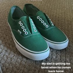 Green Comfycush Vans, Size 8 Men’s, Women’s 10
