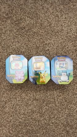 Pokemon Go 3 Tin Set Blissy Pikachu Snorlax New Sealed