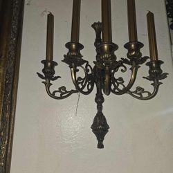 Antique 5  Arm Brass Candelabra 