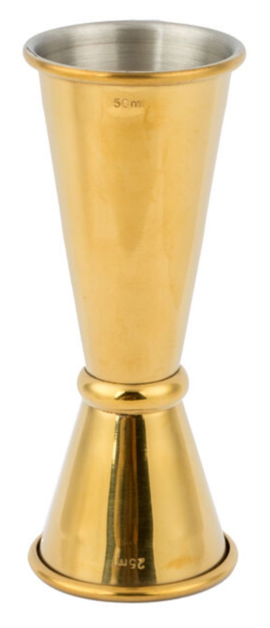 EW BarFly Japanese Style Jigger Shot Mixer Measure Cup Gold Plated M37002GD #3644