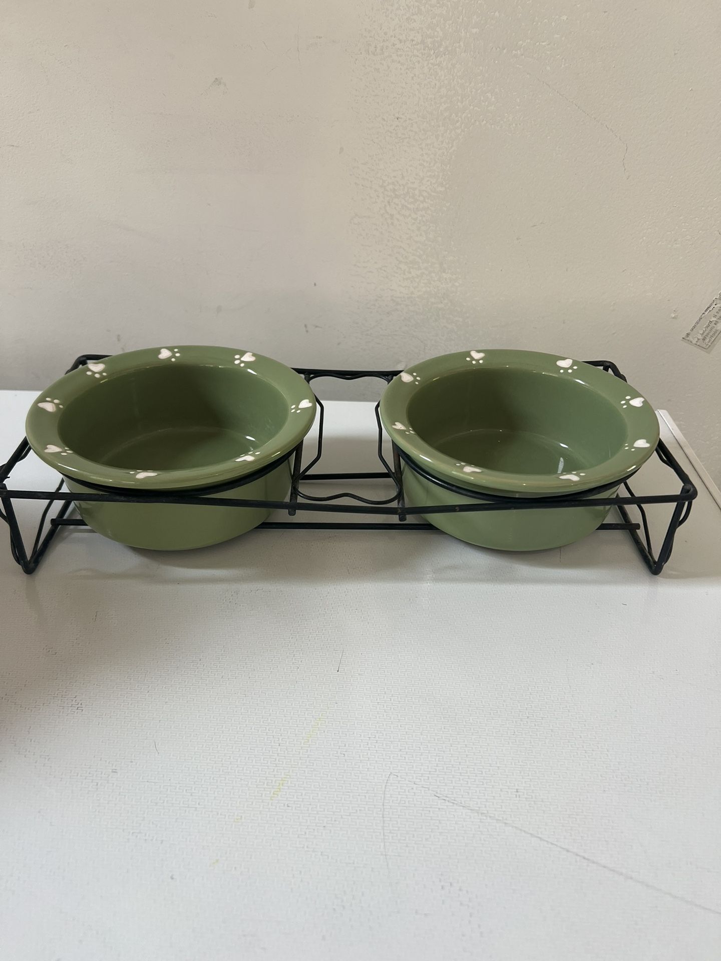Green Dog Bowl Tray