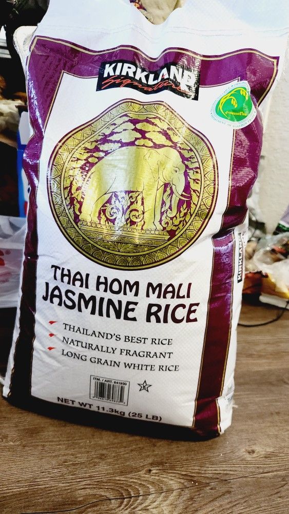 Kirkland Signature, Thai Hom Mali Jasmine Rice, 25 lbs