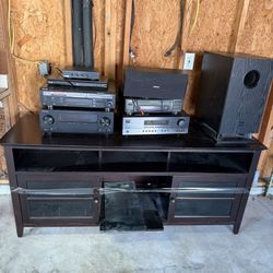 Entertainment Center And Study Desk And Shelve