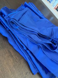 Royal blue satin table runners