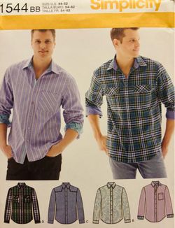 Simplicity 1544  Long Mens Shirts Sizes Chest 44-53 Uncut