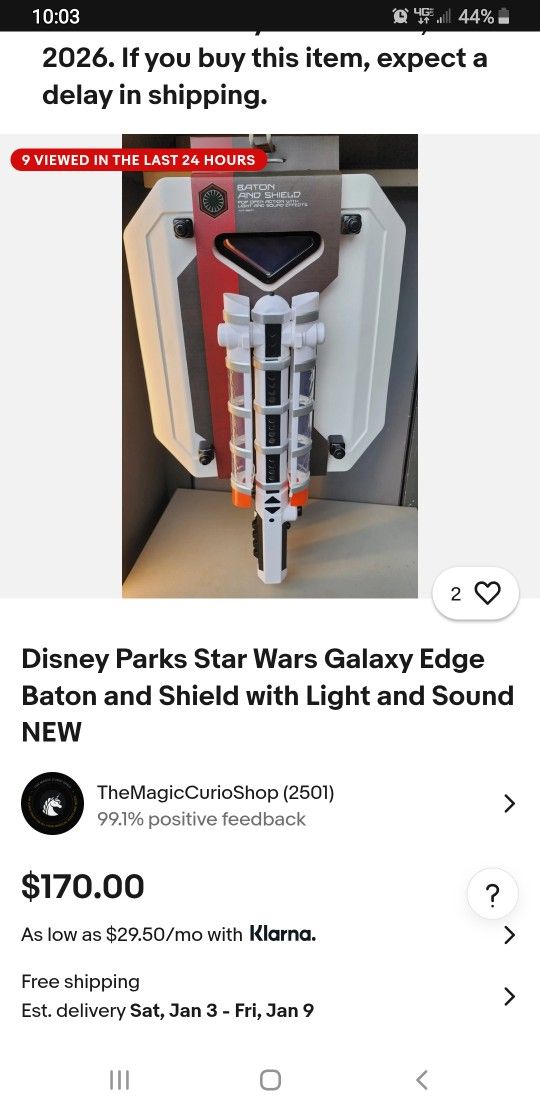 Disney Parks Star Wars Galaxy edge Baton & Shield