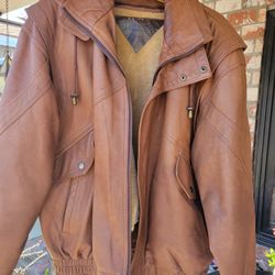 mens real leather jacket size XL