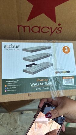 Floating wall shelves, three pack