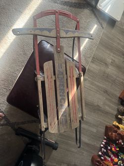 Vintage America Wood and Metal Snow Sled