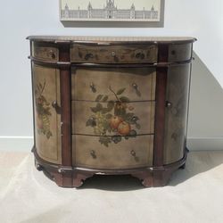 Vintage Fruit & Floral Accent Cabinet Dresser
