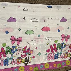 Girl happy birthday Table Covering(2)