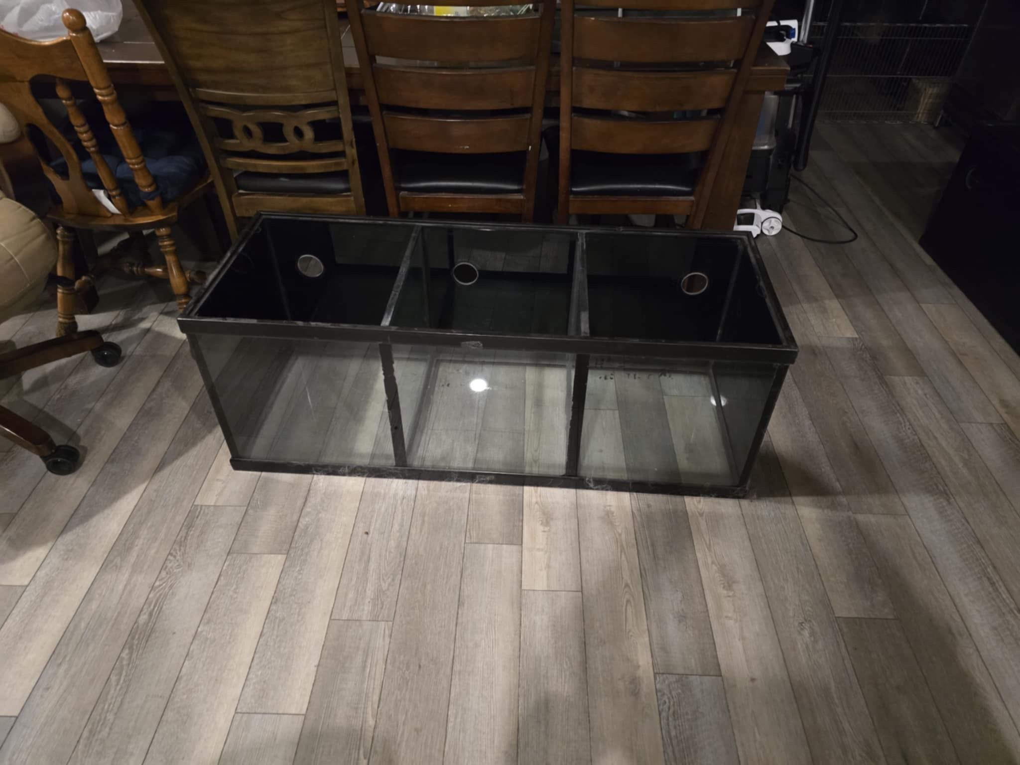 Two: Custom 75 Gallon Aquarium Drilled With Divider