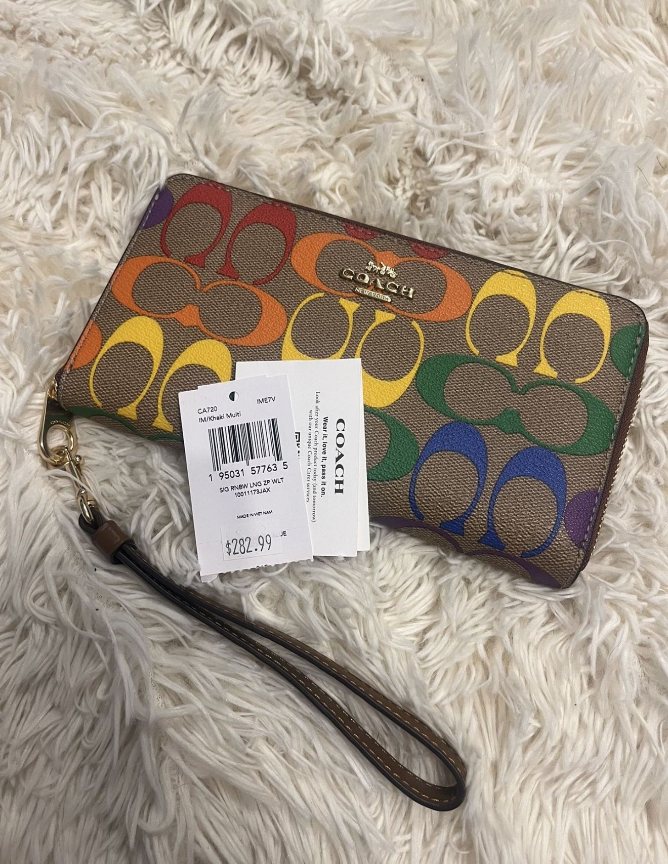 Coach Long Zip Around Wallet in Rainbow Canvas *Special Edition*