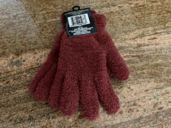 Rust Color Knit Gloves 