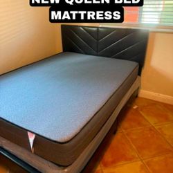 Queen Size BED FRAME WITH MATTRESS NEW BEDROOM FURNITURE CAMA QUEEN SIZE 3PCS 
