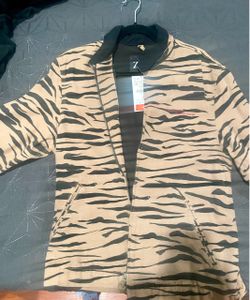 M ZARA ZEBRA STRIP JACKET
