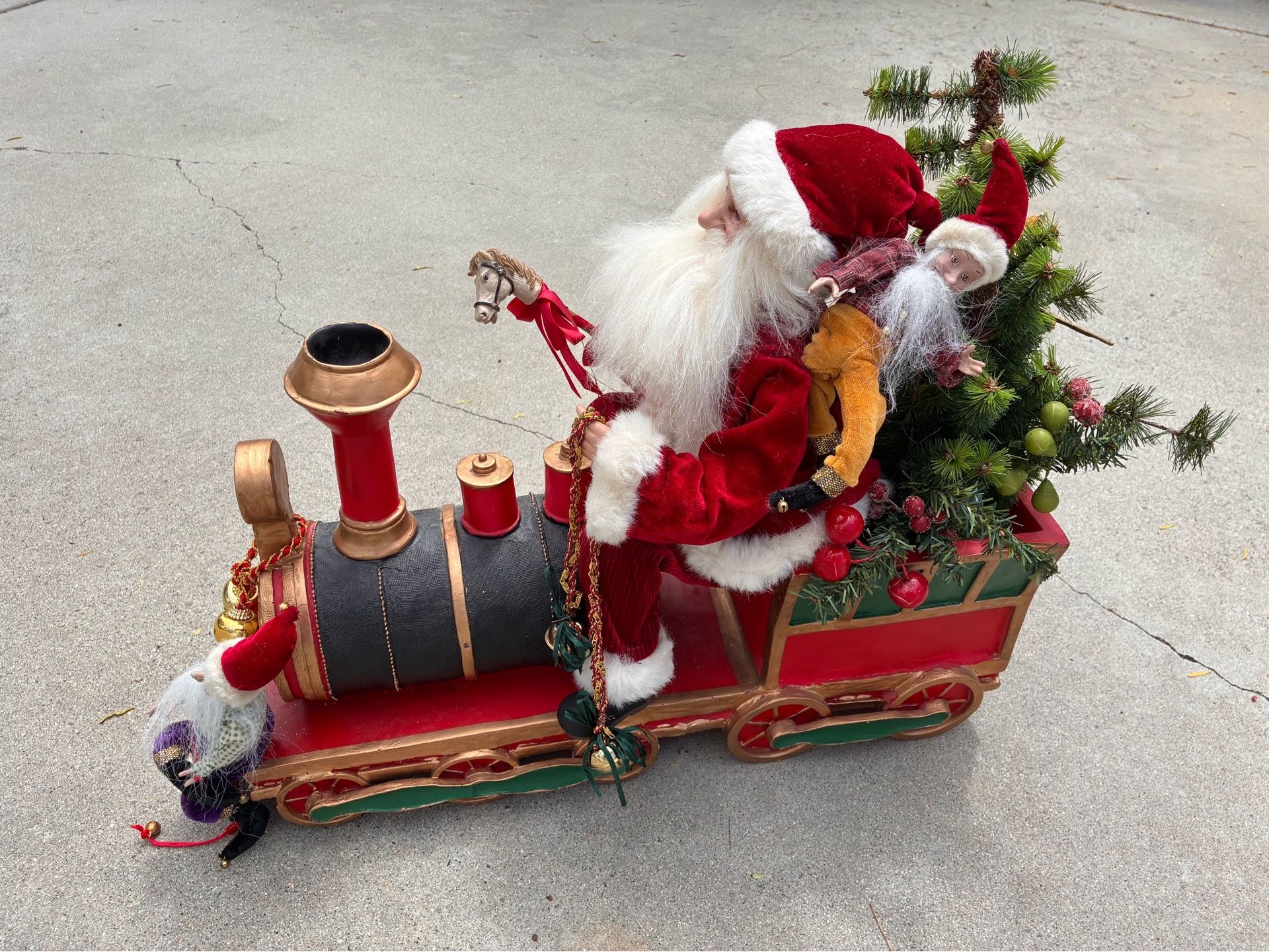 Santa On Train Decoration, Handmade