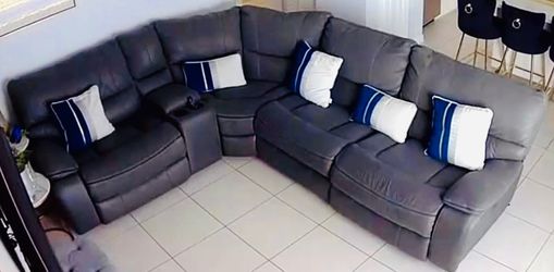 Leather recliner Sectional sofa