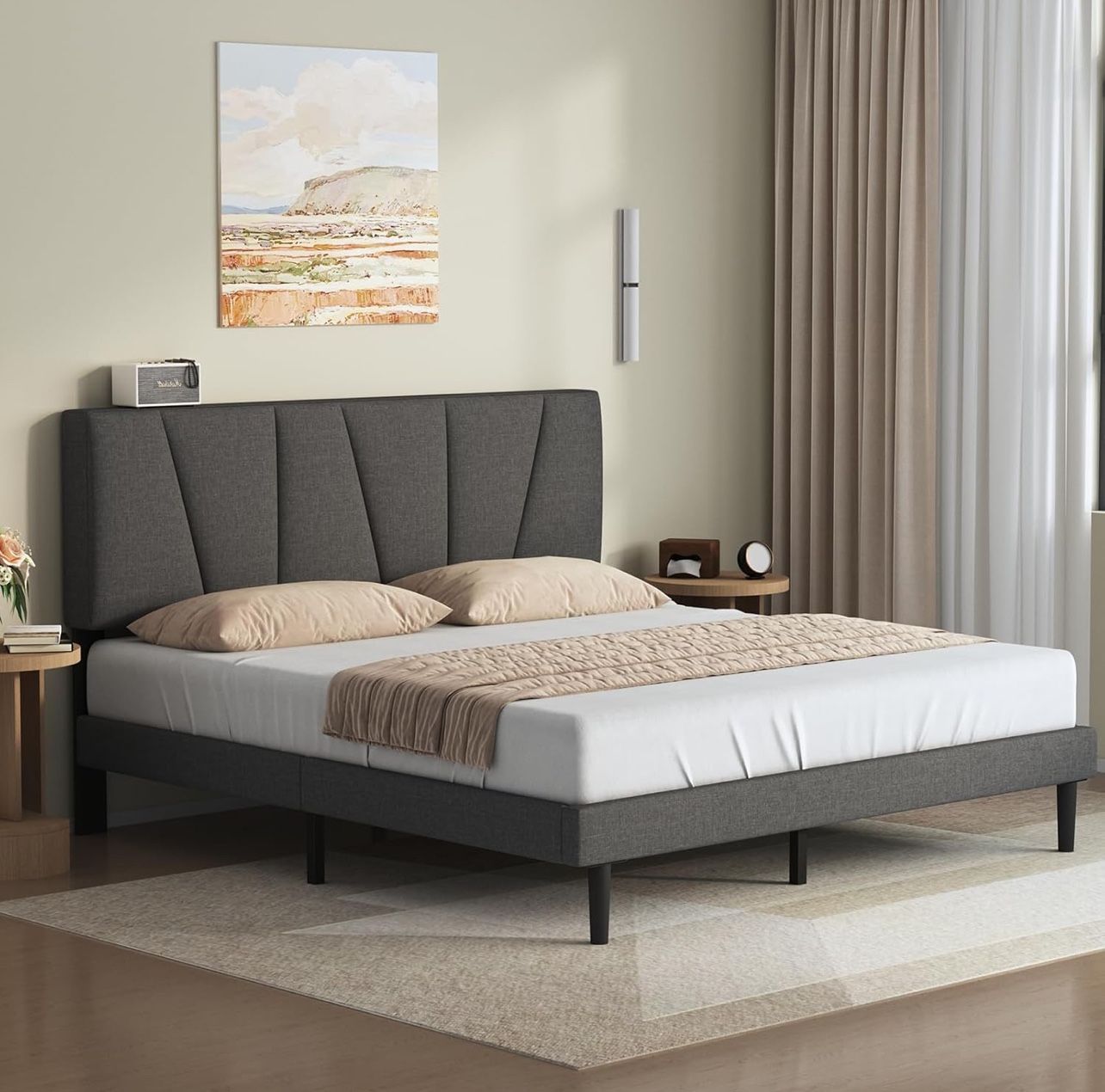 Queen Size Bed Frame 14”+Mattress 10”New In Box Delivery Available