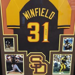 Dave Winfield Signed Custom Jersey Framed JSA