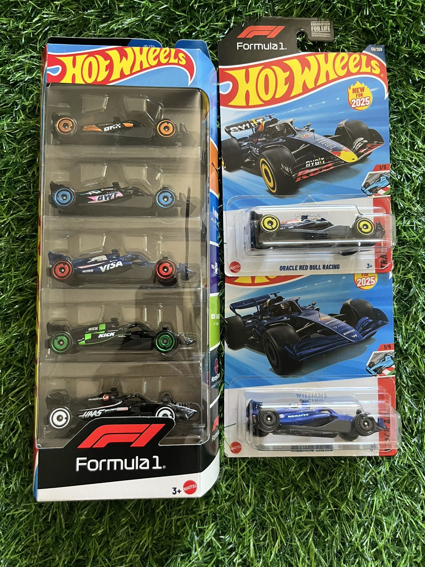 Hot Wheels Formula 1 5 Pack + Red Bull Racing & Williams Racing 
