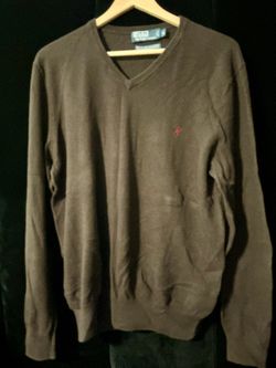 Polo Ralph Lauren Chocolate Brown Long Sleeve Part Cashmere Sweater Size XL