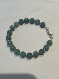 Sterling silver jade bracelet