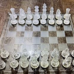 New! 2-in-1 Crystal Chess & Checkers! Add Dramatic Elegance to Any Room!