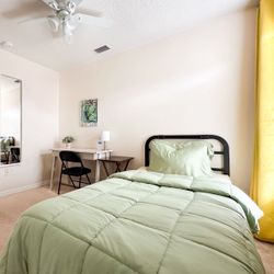 Twin Size Bed Frame with Headboard + Mattress 