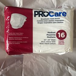 ProCare Breathable Adult Briefs Medium 16 count 