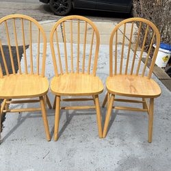 Very good condition three hardwood chairs