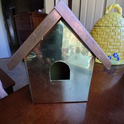 Vintage Copper Birdhouse 3D Art