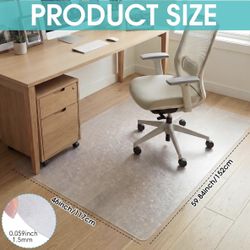 Chair Mat for Carpet & Hardwood Floor 46 x 60 Inches Clear Office Floor Protector